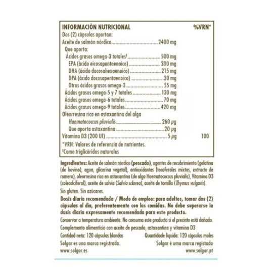 Solgar Full Spectrum Omega Salmon Oil 120 perlas