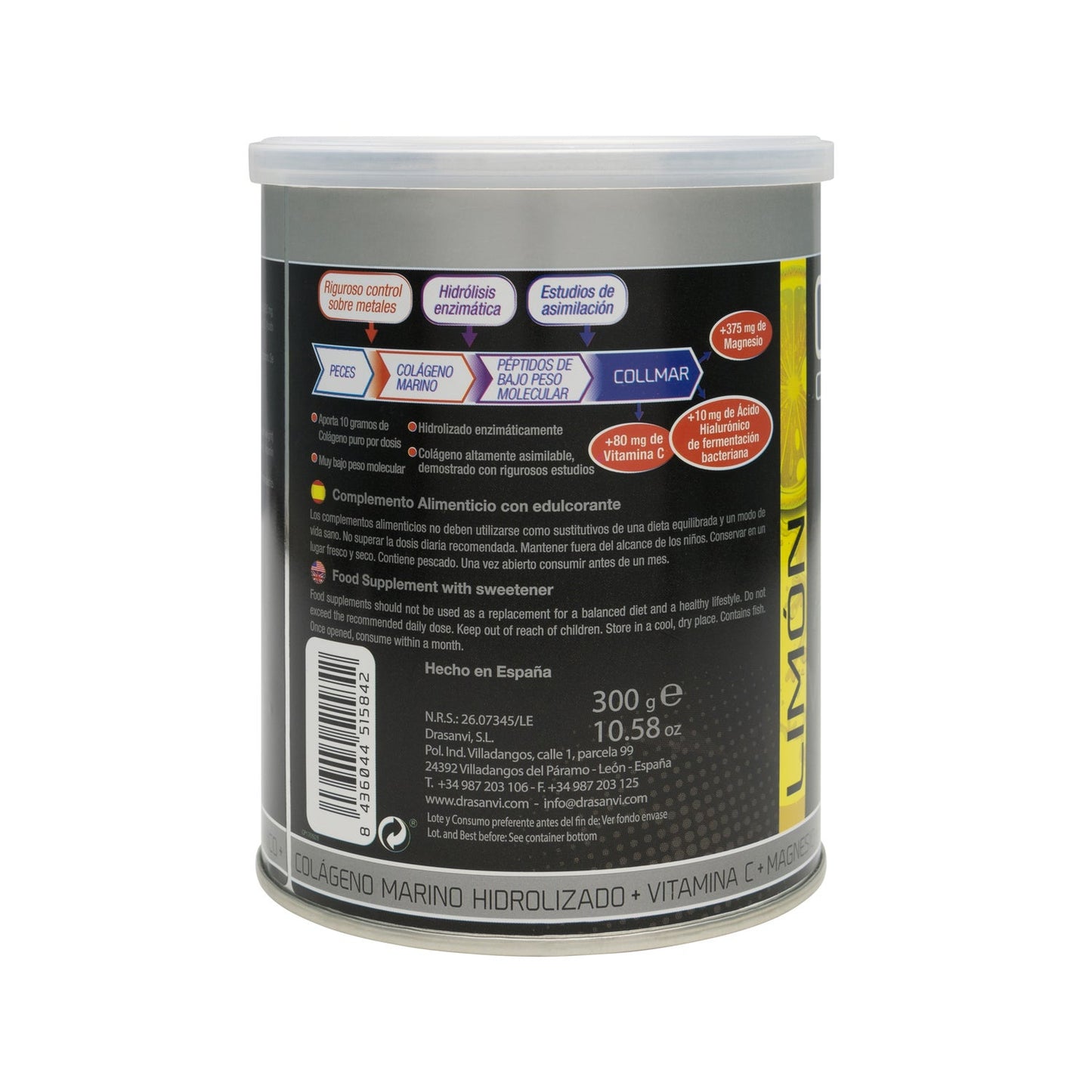 Drasanvi Collmar® Colágeno Marino + Magnesio Sabor Limón 300g