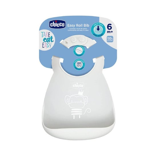 Chicco Babero Silicona Gris 1ud
