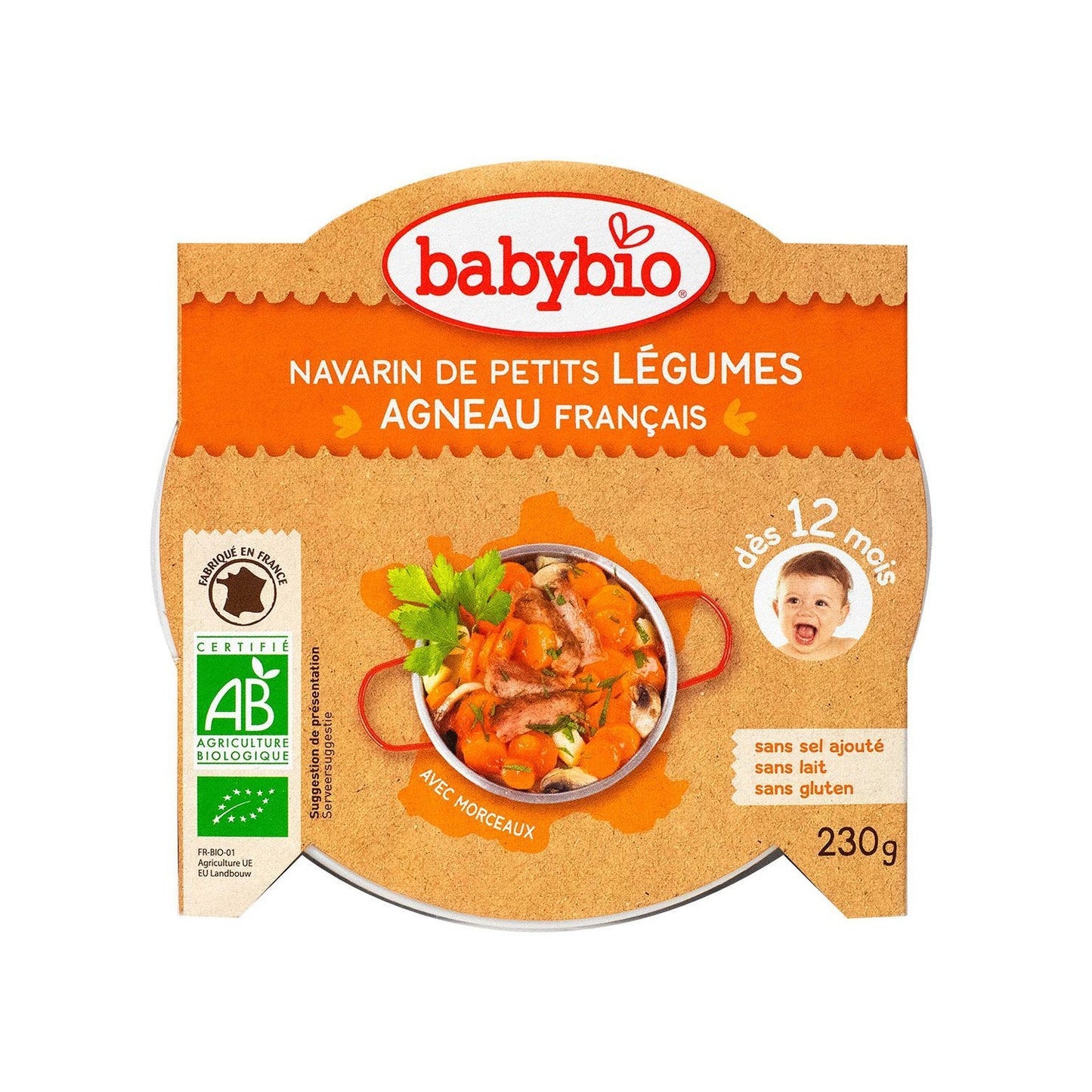 Babybio Bebé Orgánico y Plato de Cordero Babybio 12 Meses 230g