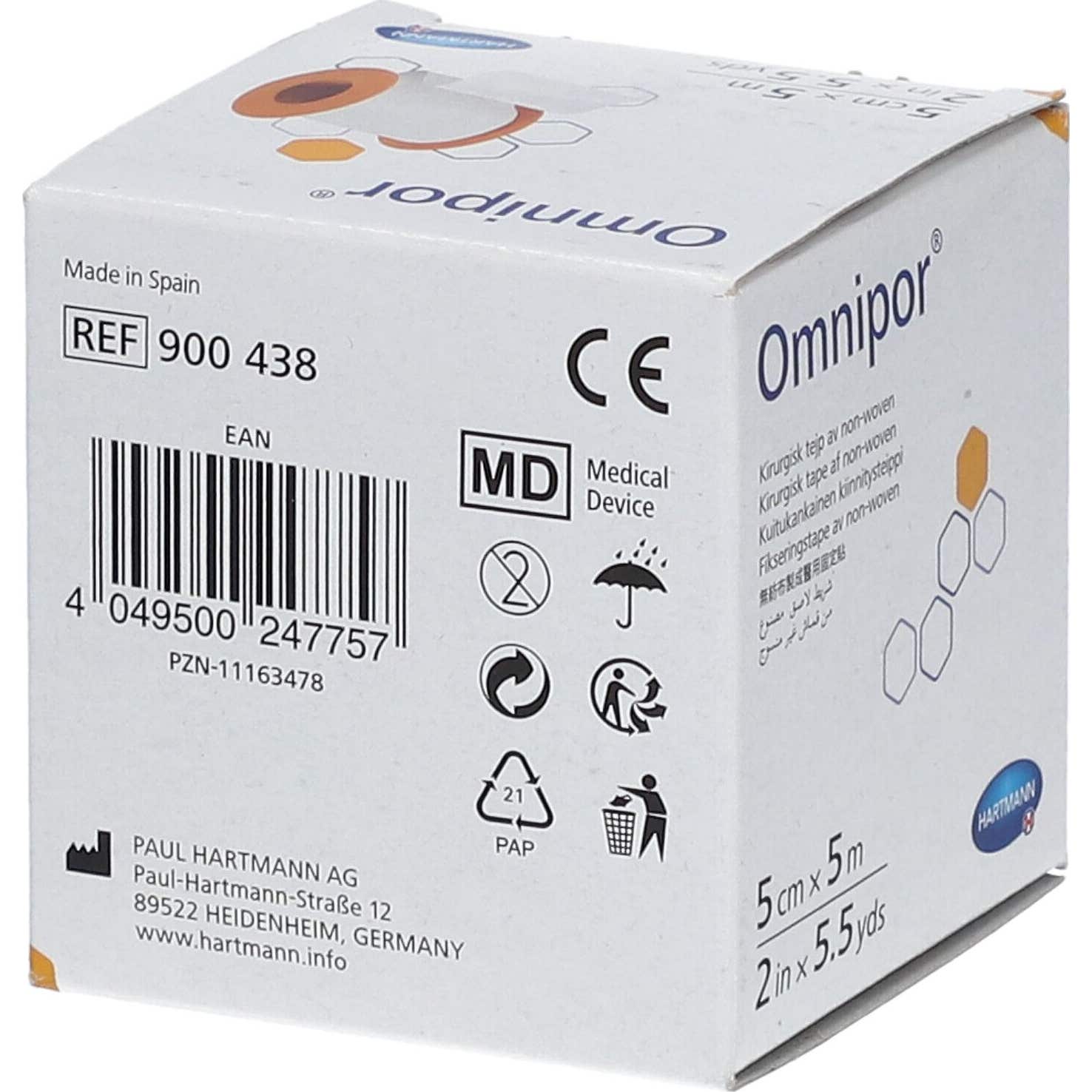 Omnipor Esparadrapo Papel Blanco 5x5cm 1ud