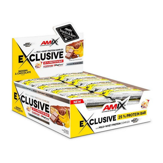 Amix Exclusive Protein Bar Plátano Chocolate 24x40g