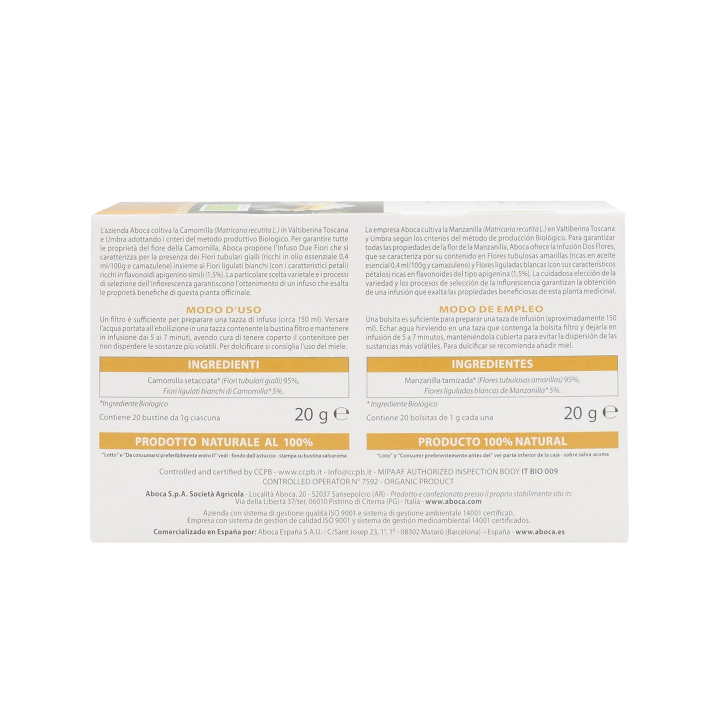 Aboca® Biotisana manzanilla dos flores 20 filtros