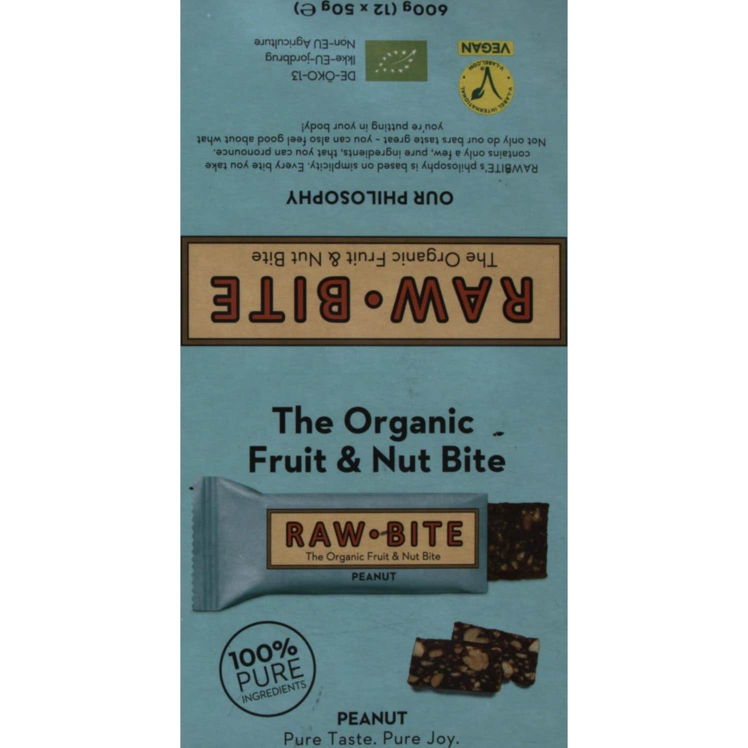 Rawbite Pack Barritas Ecológicas de Cacahuetes 12X50g