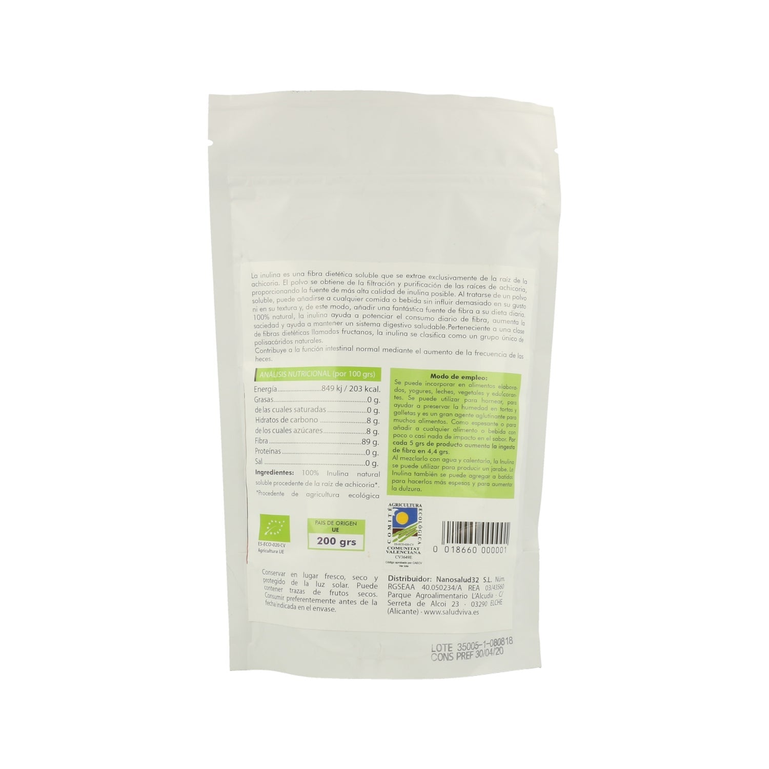 Salud Viva Inulina de Achicoria en Polvo 200g