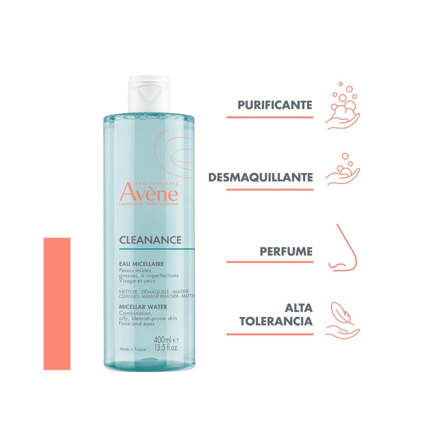 Avène Cleanance Agua Micelar Piel Grasa o Imperfecciones 400ml