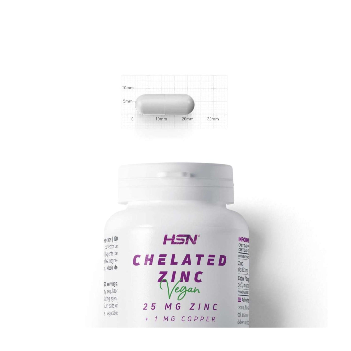 HSN Bisglicinato de Zinc 25mg Zinc 120vcaps