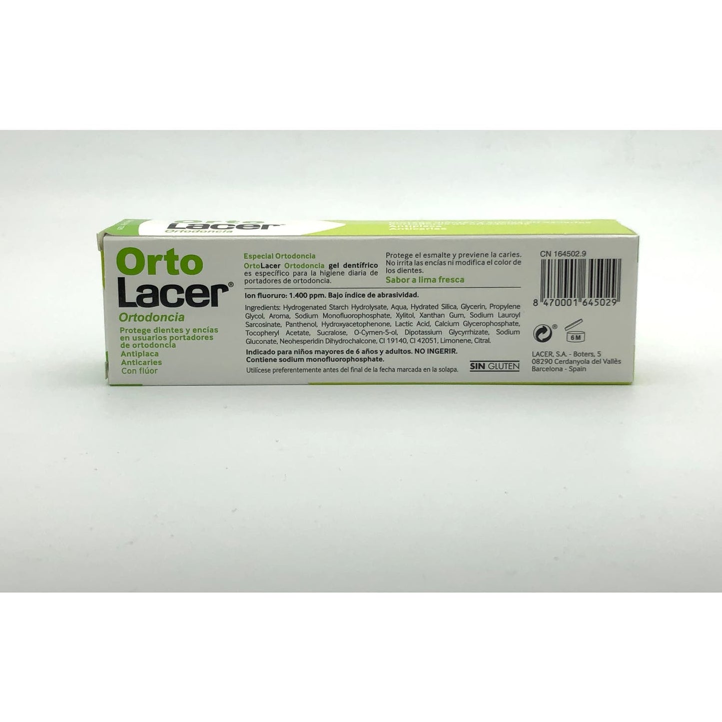 Lacer OrtoLacer Ortodoncia Gel Dentífrico Lima Fresca 75ml