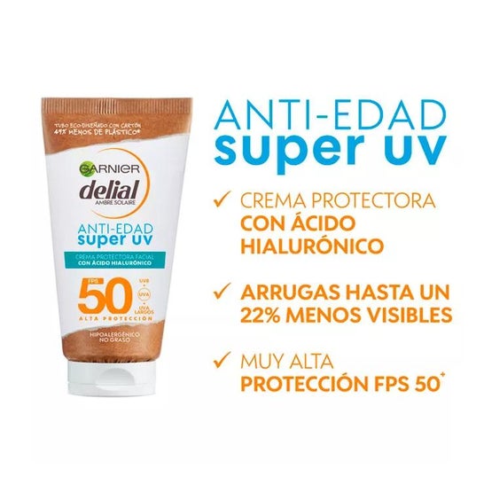 Garnier Delial Anti-Edad Super UV Crema Protectora Facial SPF50 50ml