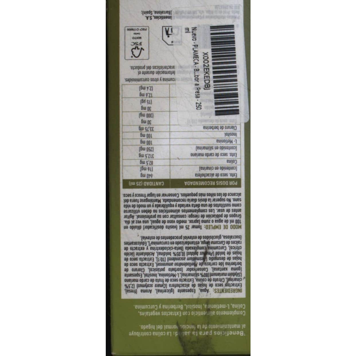 Plameca Ber-Detox Sabor Fresa 250ml
