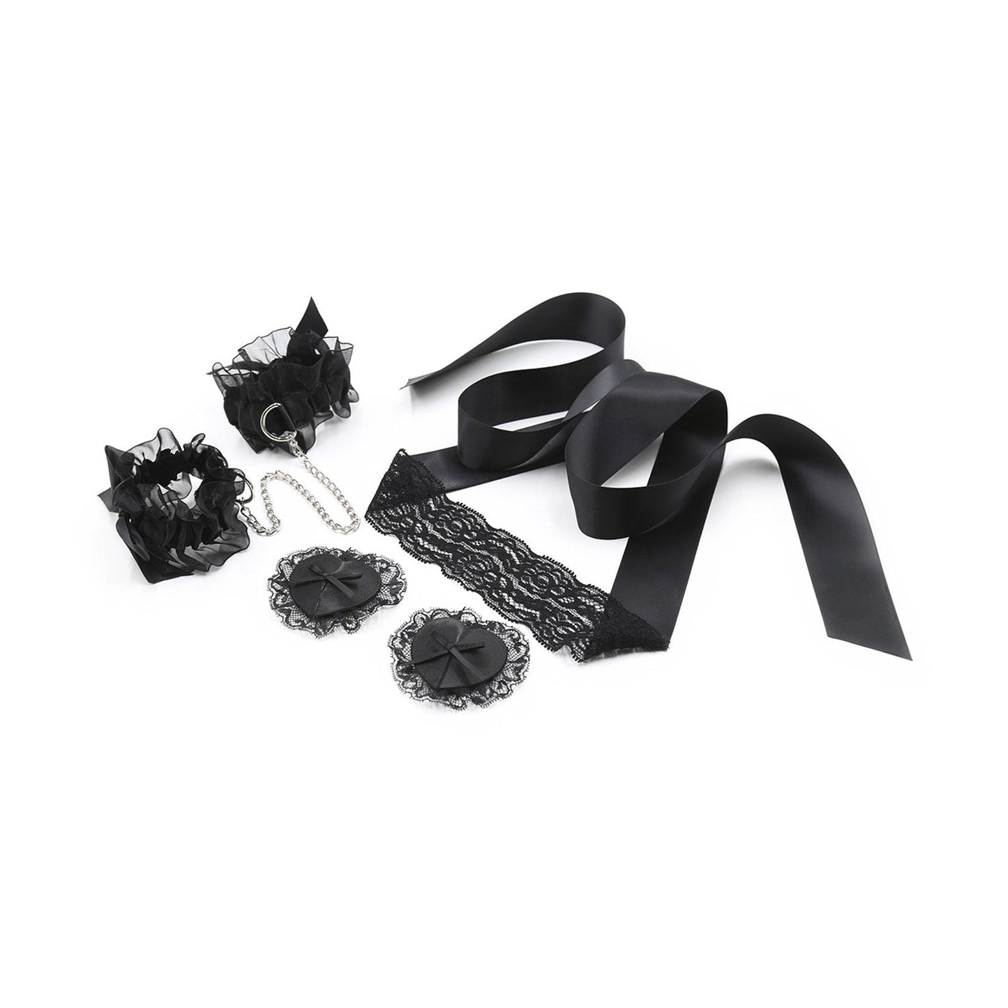 Crushious Set Lace Me Up Encaje Negro 3uds