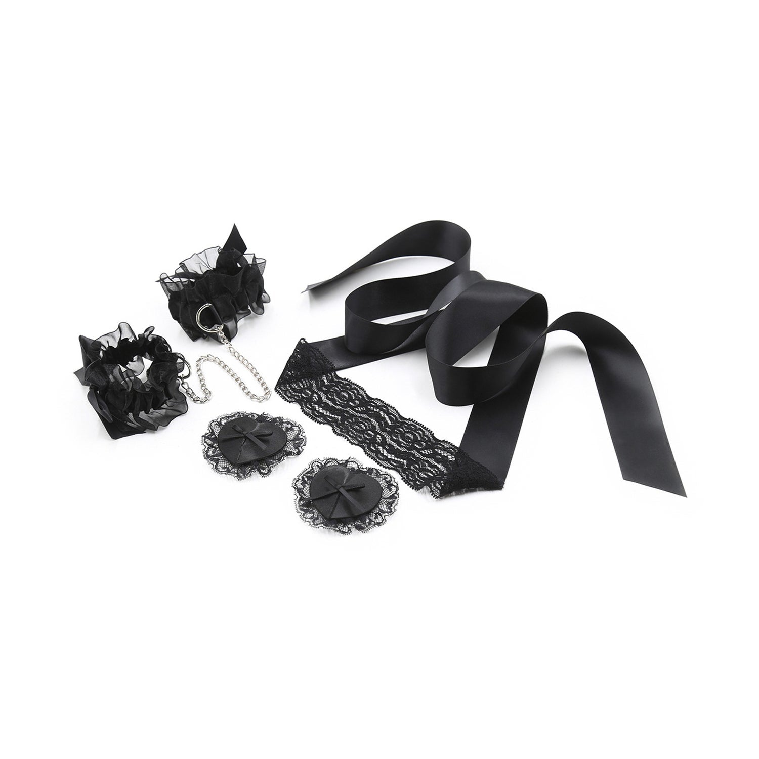 Crushious Set Lace Me Up Encaje Negro 3uds