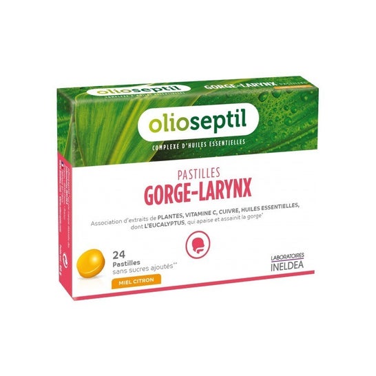 Olioseptil Pastillas Garganta Laringe Miel Limón 24uds