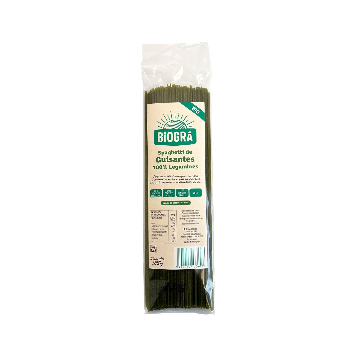 Biográ Espagueti Guisantes Bio 250g