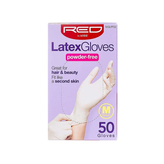 Red By Kiss Powder Free Latex Gloves M 50 uds
