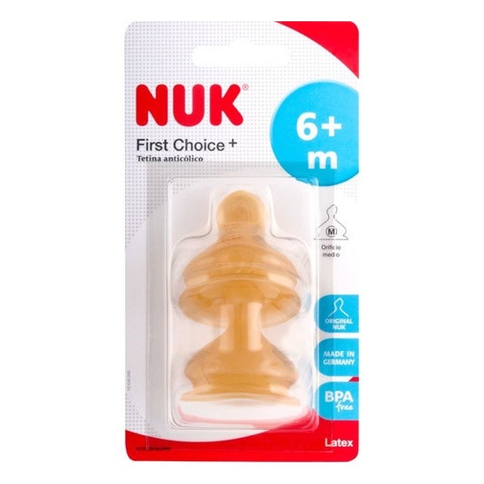 Nuk tetina látex boca ancha T2 orificio M 2uds