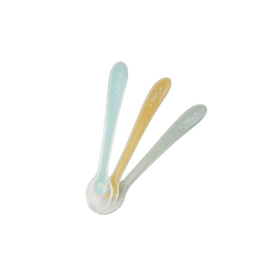 Saro Set Cuchara Silicona Azul 3uds