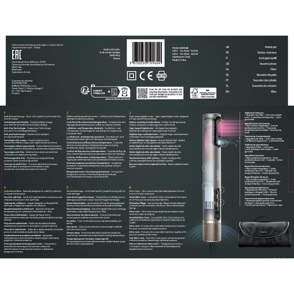 Babyliss Secador de Pelo As6554e 380 g 1 ud