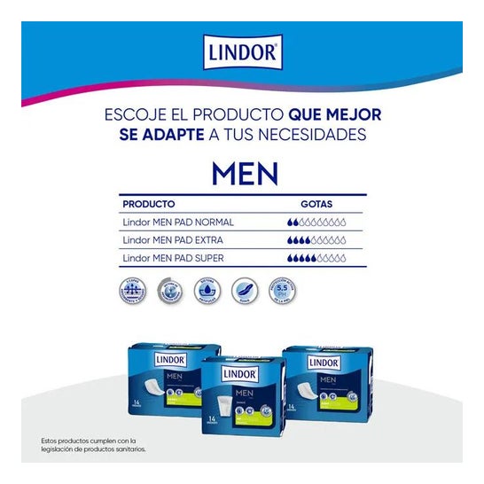 Lindor Men Pad Normal 14uds