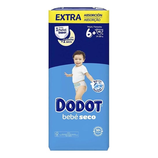 Dodot Pañal Bebé Extra Absorción 14-20kg T6+ 48uds