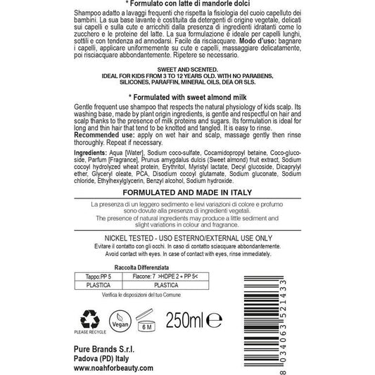 Noah Champú Infantil Leche y Azúcar Cabello Largo 250ml