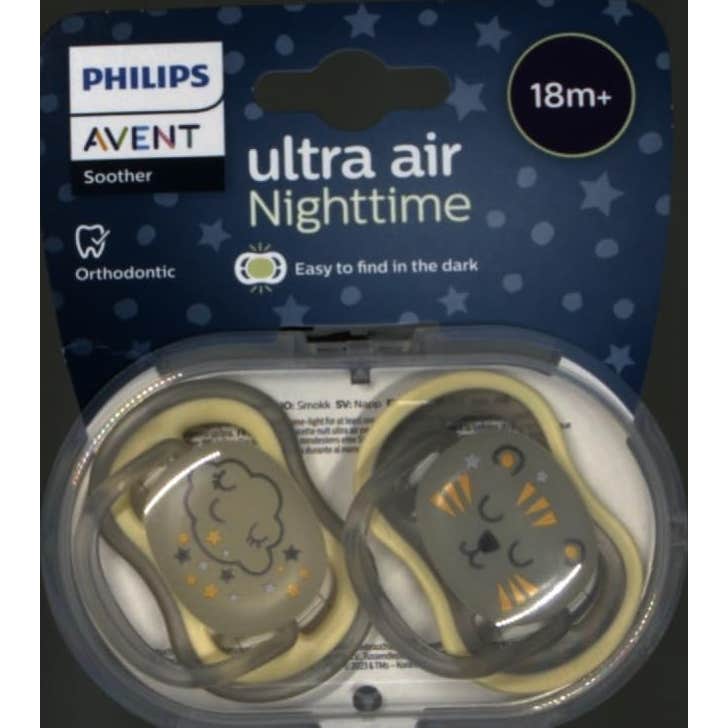 Philips Avent Ultra Air Night Time Chupete +18m 2uds