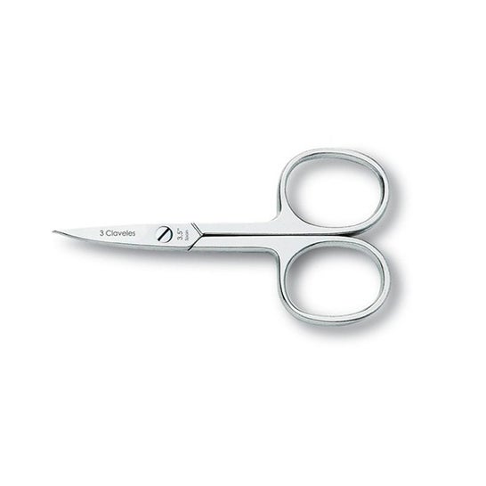 3 Claveles tijera uñas curva 3.5'' 9cm 1ud