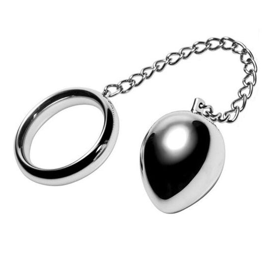 Metal Hard Cock Ring 40mm Cadena con Bola Metal 1ud
