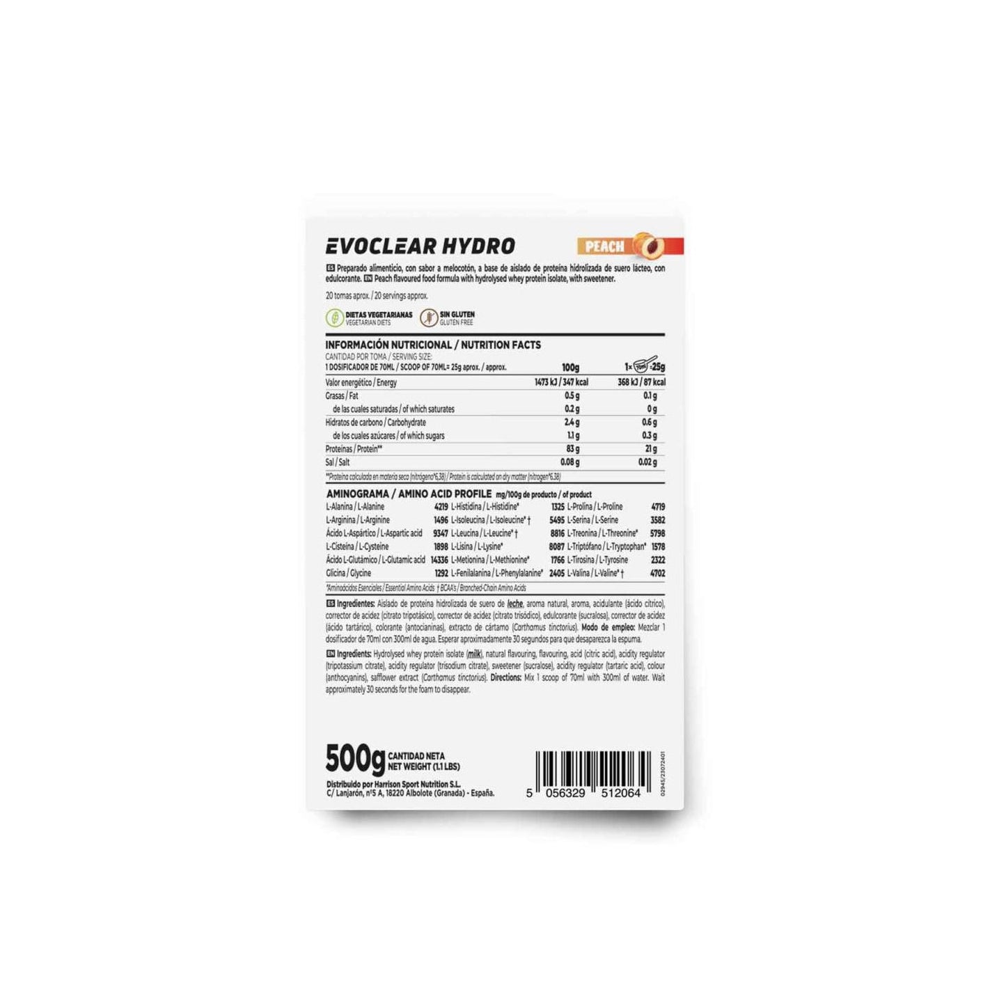 HSN Evoclear Hydro Melocotón 500g