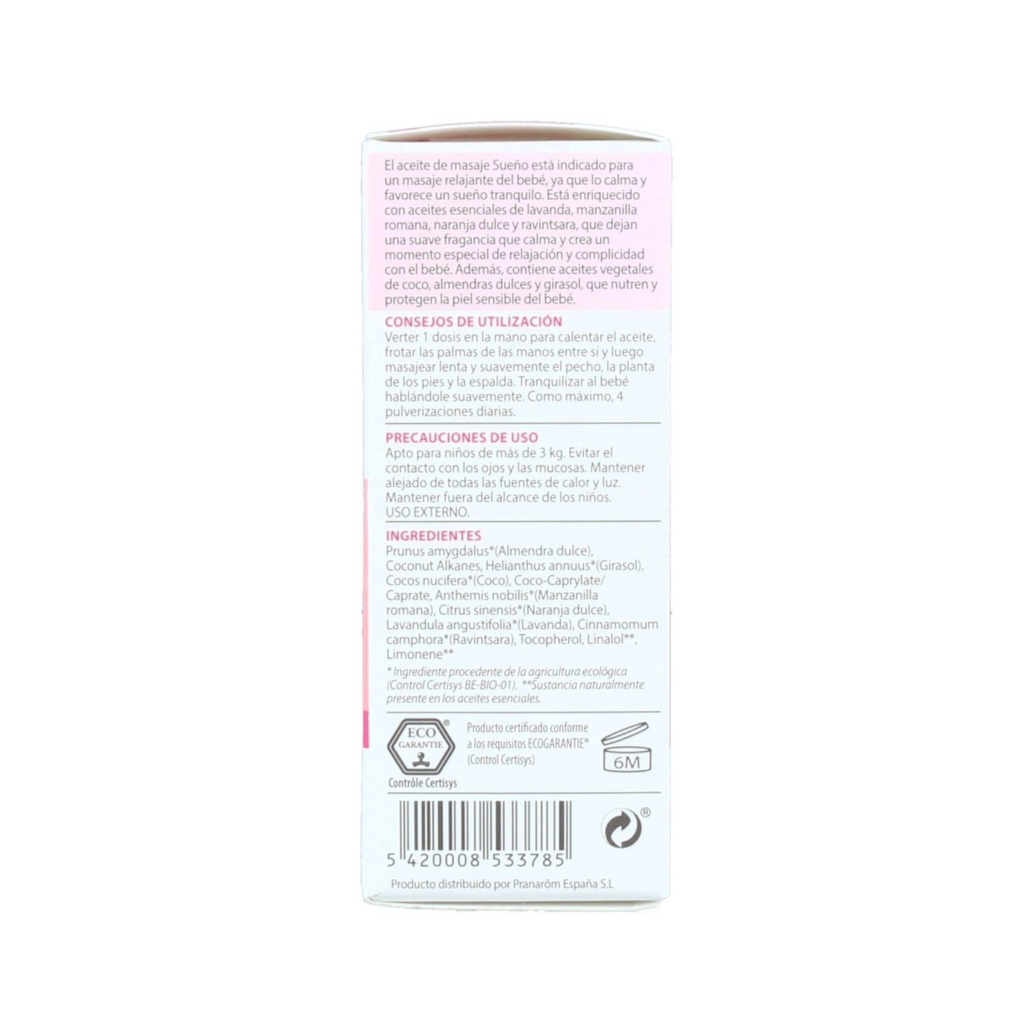 Pranarôm PranaBB Aceite de Masaje Sueño BIO 30ml