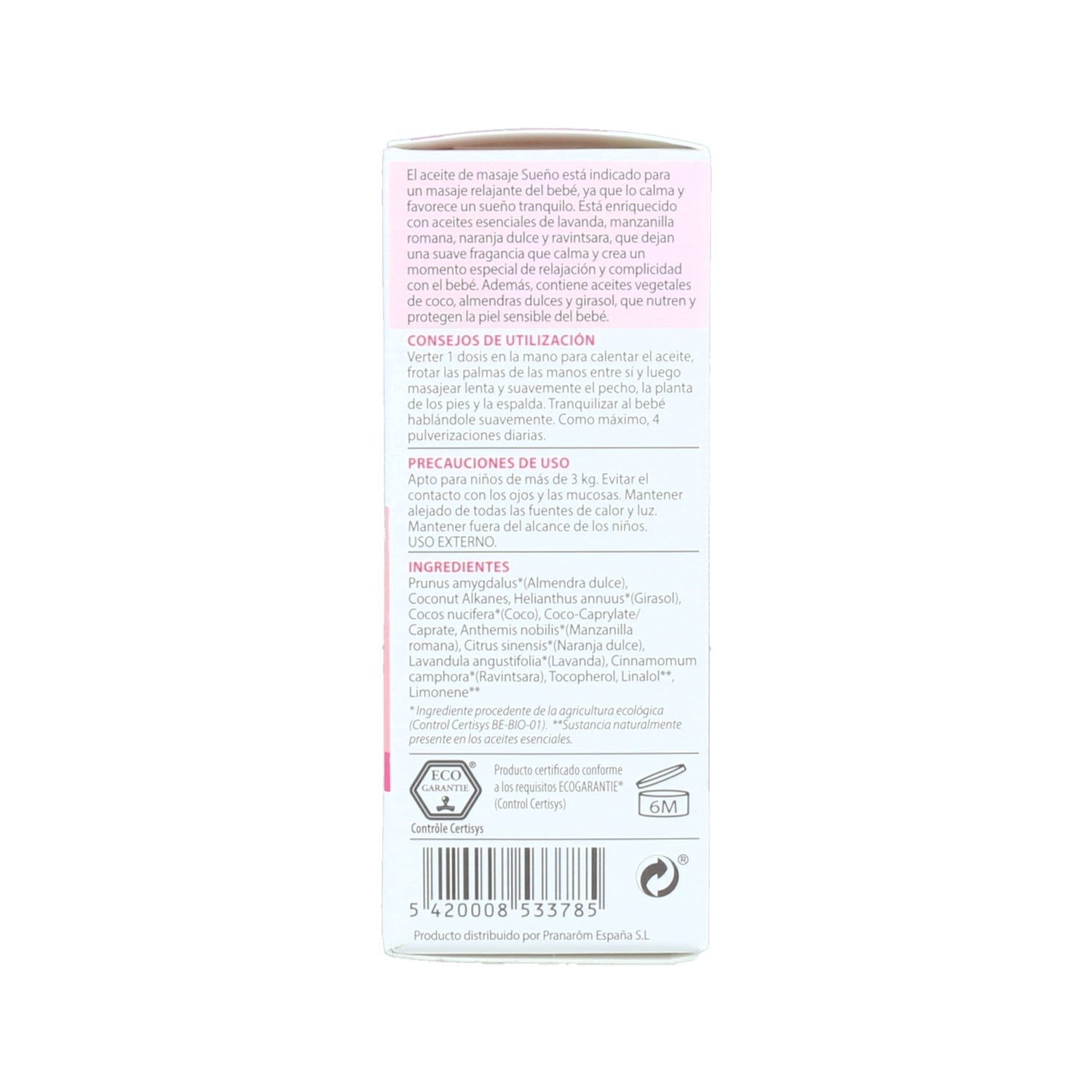 Pranarôm PranaBB Aceite de Masaje Sueño BIO 30ml