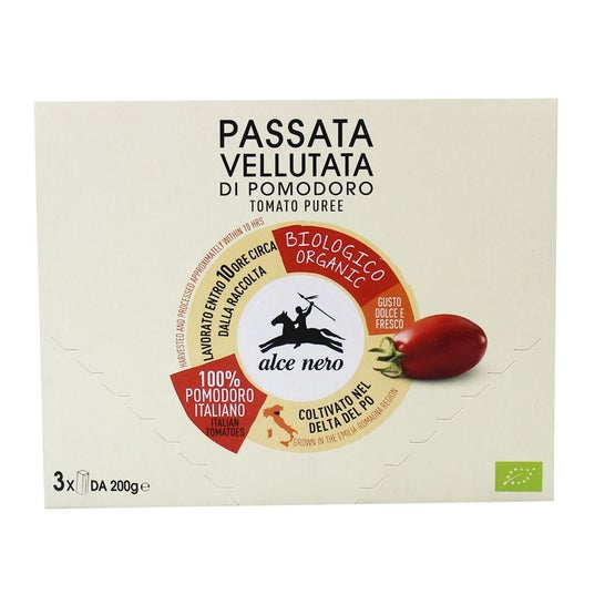 Alce Nero Puré Cremoso de Tomate Bio 3 X200 g