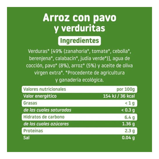 Smileat Tarrito Ecológico CA-CHI-TOS de Arroz con Pavo Verduras 230g