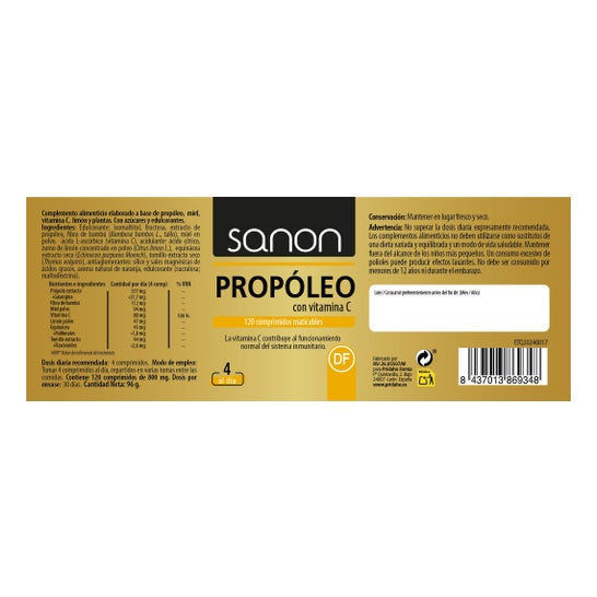 Sanon Propóleo 120 comp masticables