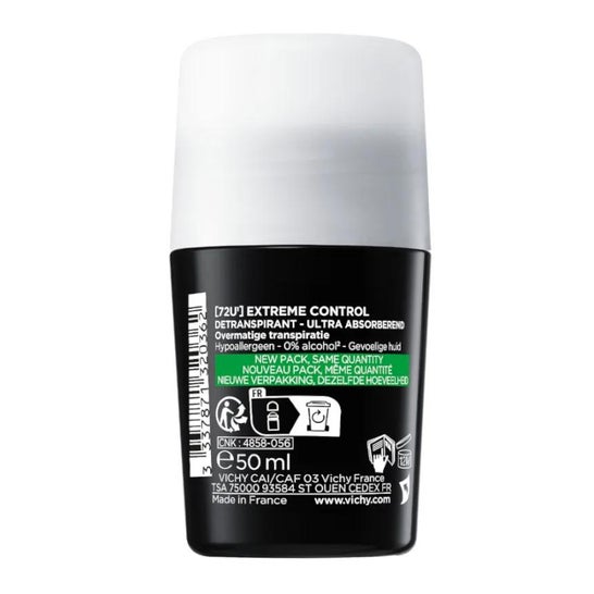 Vichy Homme Desodorante Antitranspirante Control Extremo 72h Roll-on 50ml