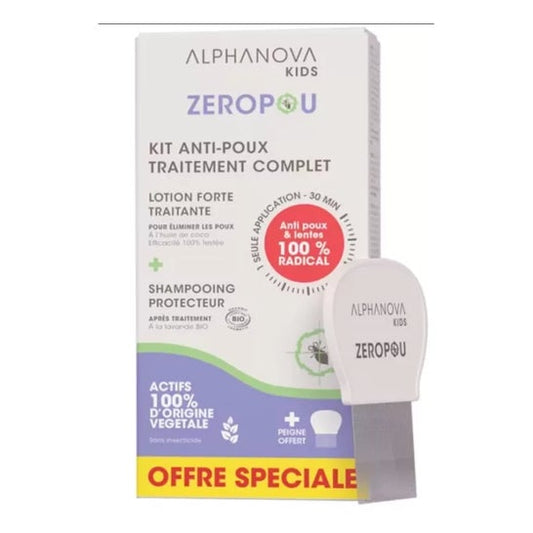 Alphanova Kids Zeropou Kit Antipiojos Loción + Champú
