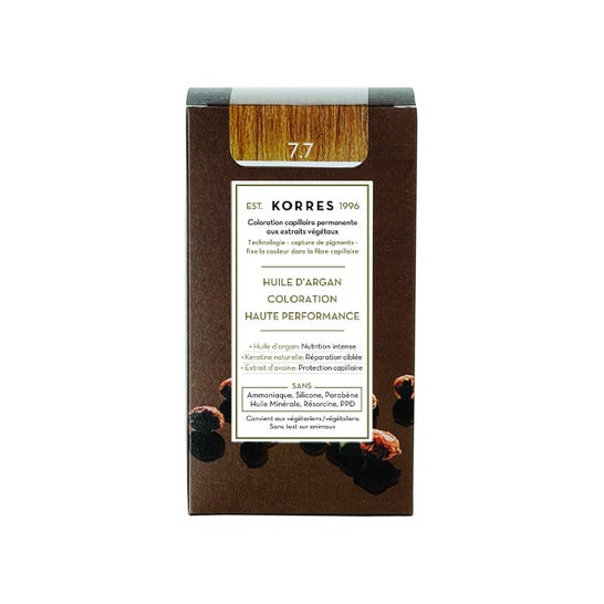 Korres Huile d'Argan Coloration 7.7 Blond Marrón 50 ml