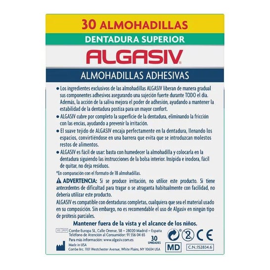 Algasiv Almohadillas Adhesivas Prótesis Dental Superior 30uds
