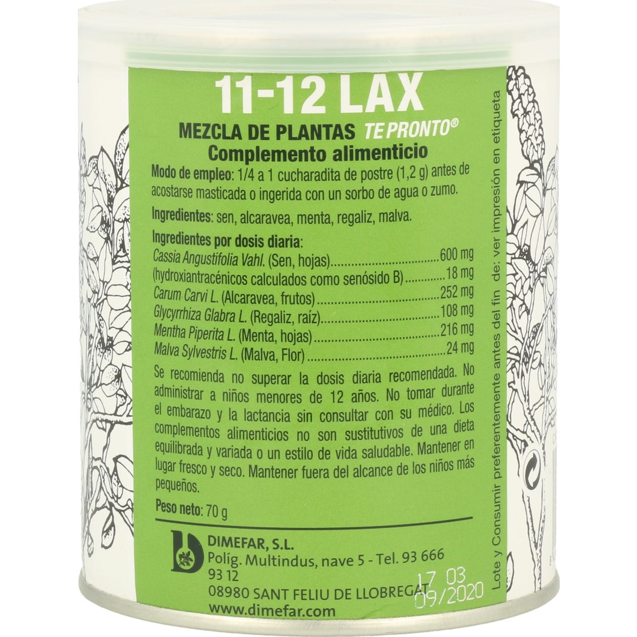 Dimefar Santa Flora 11-12 Lax 70g