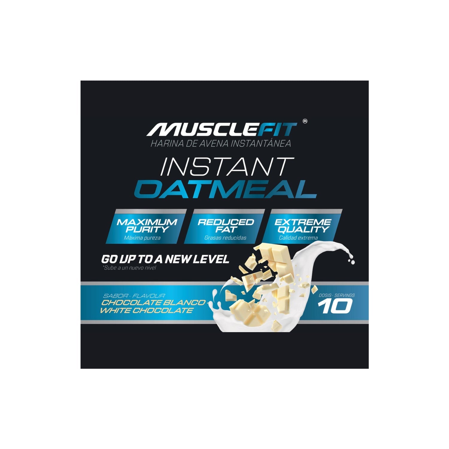 MuscleFit Harina de Avena Sabor Chocolate Blanco 1000 g