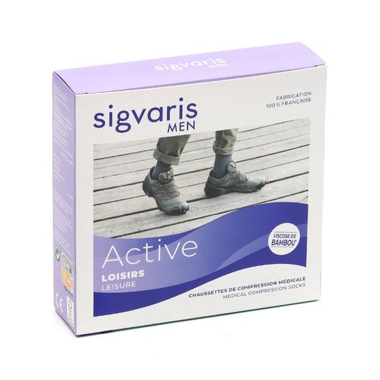 Sigvaris 2 Activ Loisirs New Calcetin Hombre Negro LL 1 Par