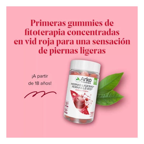 Arkopharma Arkogummies Piernas Ligeras Vid Roja 60uds
