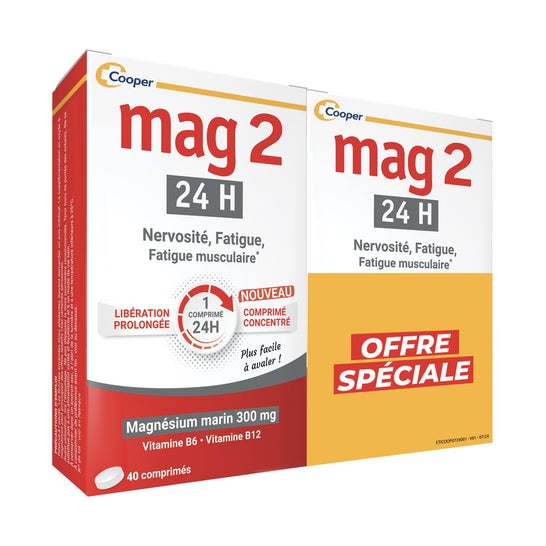 Mag2 24H Nerviosismo Fatiga Vitamina B6 B12 2x40comp