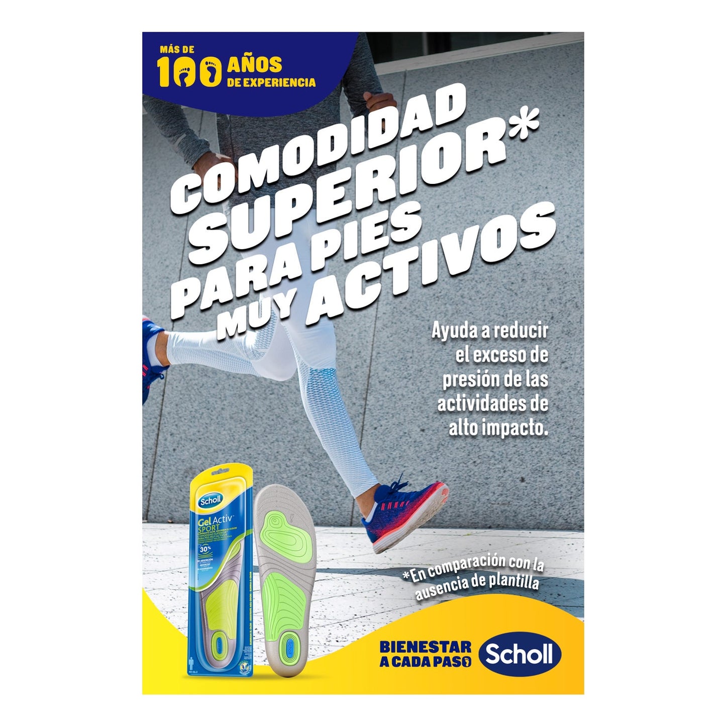 Scholl Gel Activ Sport Hombre 1par
