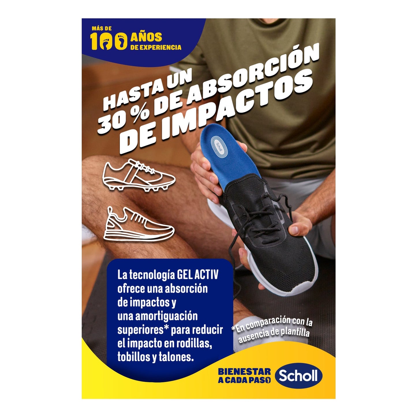 Scholl Gel Activ Sport Hombre 1par