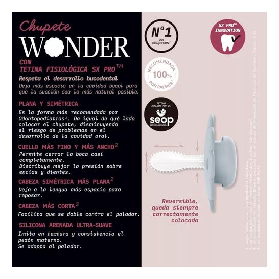 Suavinex Wonder SX Pro Silicon Pacifier 0-6M Mauve Chalk 1ud