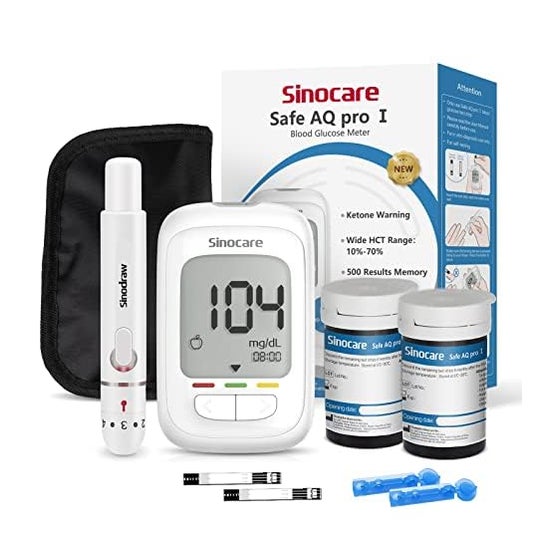 Sinocare Safe Aq Pro I Kit Glucómetro