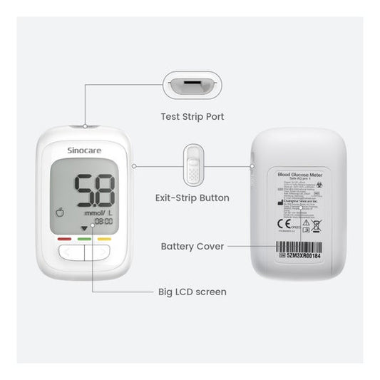Sinocare Safe Aq Pro I Kit Glucómetro