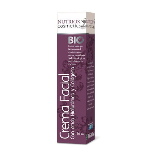 Nutriox Cosmetics Crema Facial Ácido Hialurónico y Colágeno 50 ml