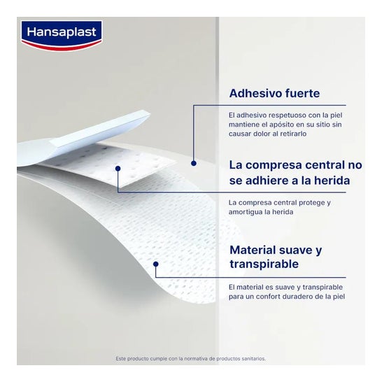 Hansaplast Med+ Sensitive XXL Apósitos 8x10 cm 5 uds